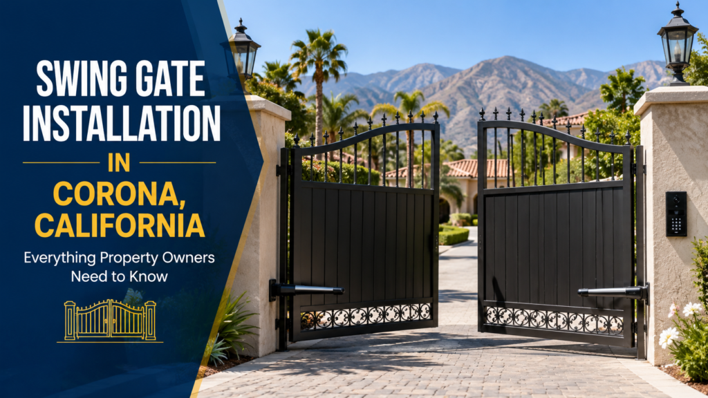 Swing Gate Installation in Corona, California: Everything Property Owners Need to Know